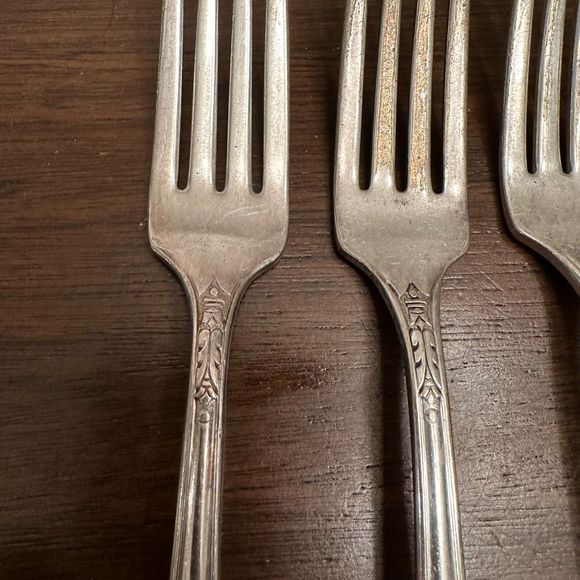 Wm Rogers A1 Plus 1934 Oneida Malibu Flatware 28 pc Silverplate Art deco fork - Picture 3 of 9